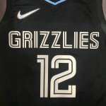 NBA 12 Morant Grizzlies 75th Anniversary MVP Edition Maillot noir imprimé